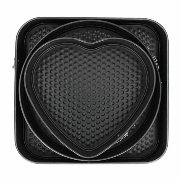 Bakformar i olika former - 3 springformar Svart-FM-