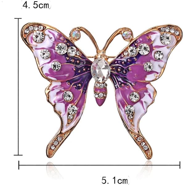 Broche, Retro Sommerfuglebroche Strassbroche Dame