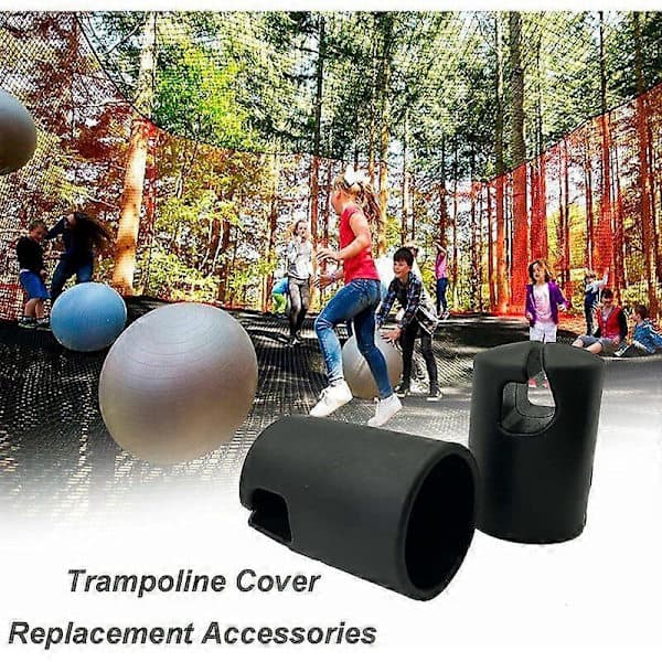 Trampolinhat Trampolin Endestykke Trampolinkrog Trampolin Reservedele Trampolintilbehør Stolpelåg til Trampolinnet Pinde 32 MM 8 Dele Sort