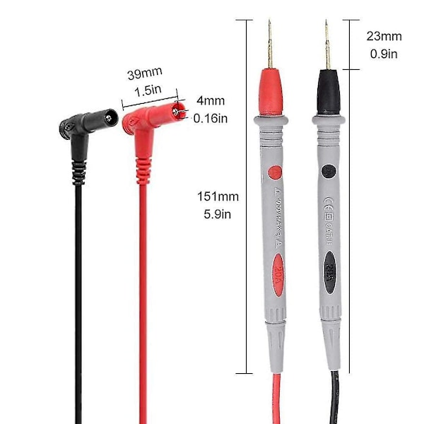 Multimeter Testledningar Kit Bananplugg Med Plug-in Alligator Klämmor Skarpa Precisionssonder Digital Elektrisk Testprober 1000v 20a