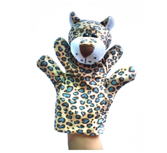 Handdockor - leopard - plyschleksaker