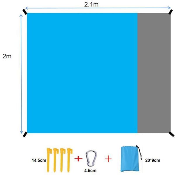 Picnicteppe - 200 X 210 cm - Mini Picnicteppe - Strandteppe - Utendørsteppe - Campingteppe - Hage Strandmatte - Sammenleggbart Campingteppe