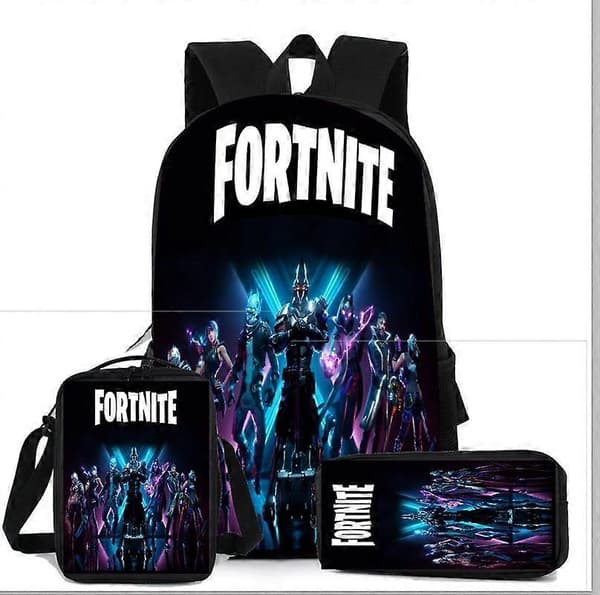 Fortnite Rygsæk Stor Kapacitet Tre-delt Perifer Rygsæk Elev Skoletaske