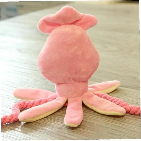 Hundleksak, tuggleksak bläckfisk för små och medelstora valpar rosa