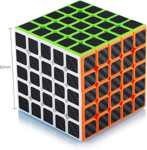Magic Speed Cube 5x5x5 Speed Cube Magic Cube Kulfiber, ZQKLA