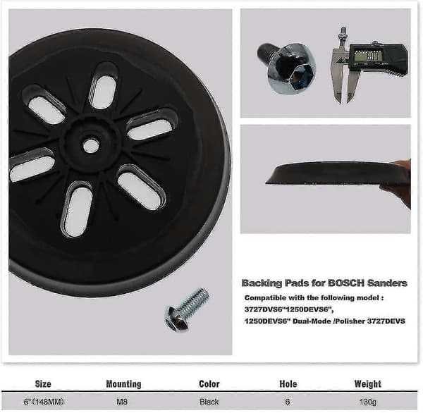 150 mm slipeplate for Bosch Gex 150 Ac, Pex 15 Ae, Gex 150 Turbo 150 mm eksentersliper