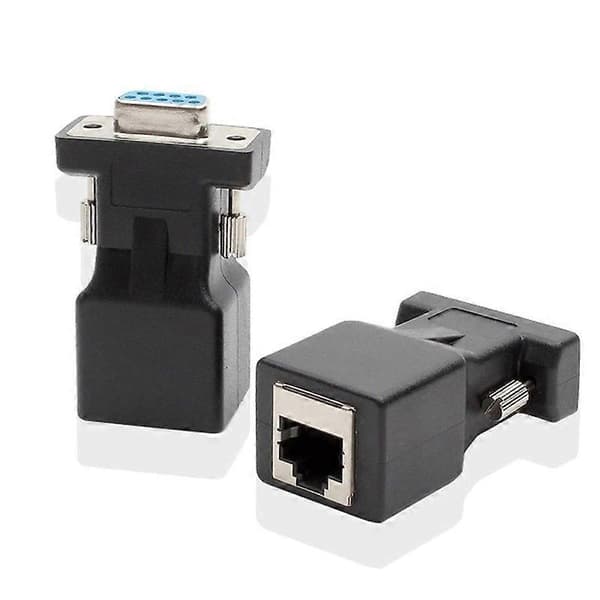 stk. 9-bens seriel port DB9 RS232 han/hun til RJ45 Cat5e/6 Ethernet-adapter