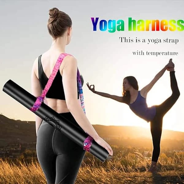 Multifunktionell yogarem, tryckt, bomull, justerbara öglor för DXGHC