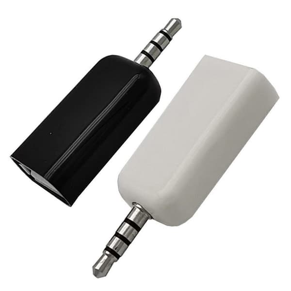 Auxiliary til USB-adapter 3,5 mm han-lydstik til USB2.0 hun-konverter til bilstereo MP3-afspilning fra UDisk sort