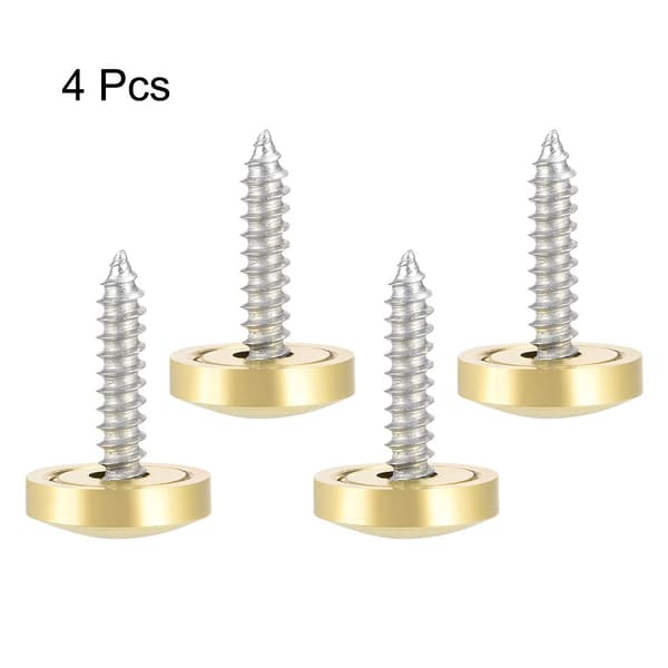 Dekorative spejlskruer, hætter, søm, guld, 14 mm, 4 stk.
