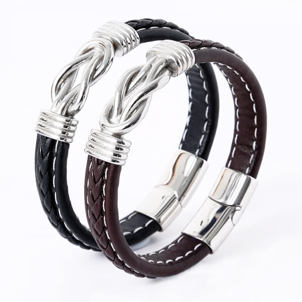 Brunt läderarmband BRUN