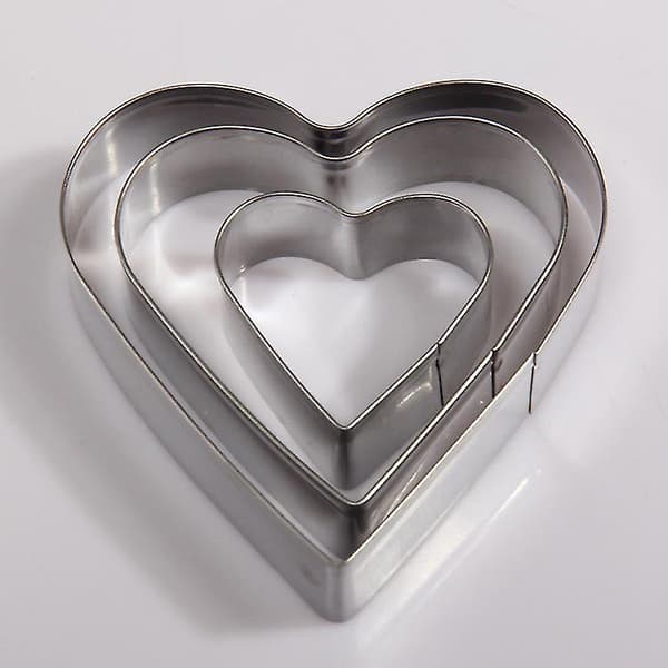 Metal småkageforme til kiks, bagekage hjerteforme i rustfrit stål