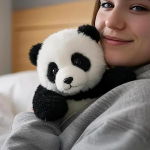 Følelsesmæssig terapi efter behov, realistiske panda-plysdyr, lindrer stress og giver trøst