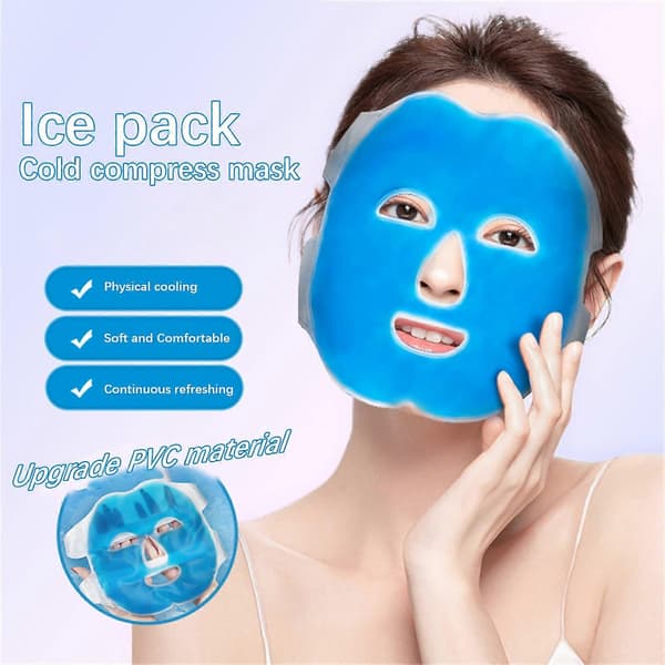Icemaske: blød ispose, fysisk kold kompres efter soleksponering, 200 ml.