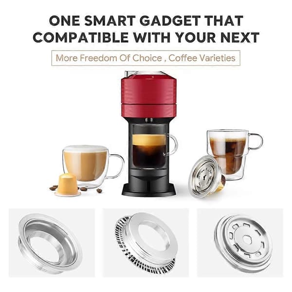 Genanvendelig kapseladapter 40 ml til Vertuoline Vertuo Next Pop-maskine Kompatibel med Nespresso-kaffe