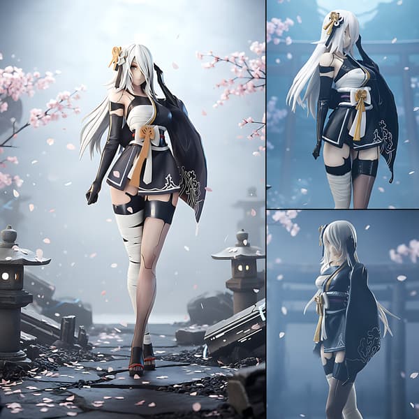 Animefigur med vithårig flicka – Samlarobjekt i japansk stil för skrivbord, sovrum eller bil, vuxenpresent 18+
