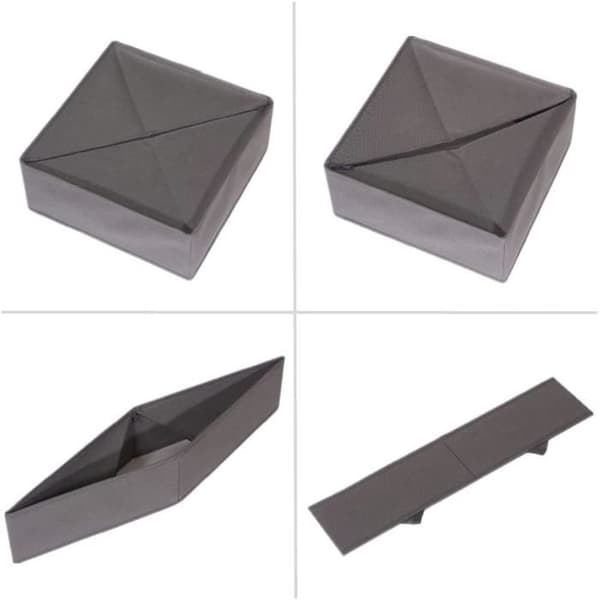 (Grå) Skuffeorganisator - Ikke-vevd stoff - 2-pakning - 24 rom - Grå - Moderne design gray