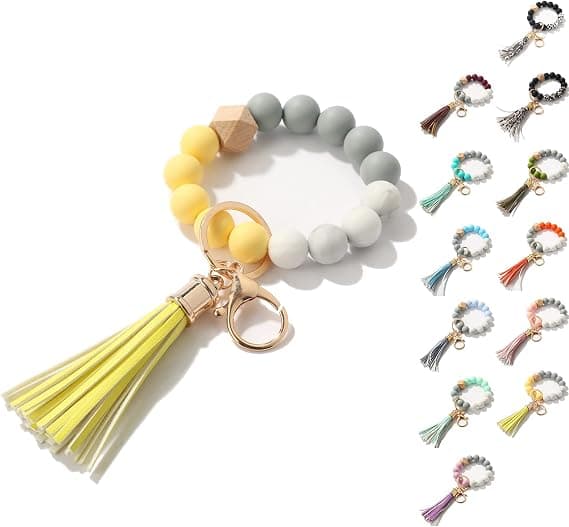 Nøkkelringarmbånd i silikon for kvinner, perle, ZQKLA