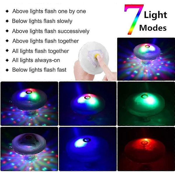 Flytende LED-badekarlys under vann for badekar, diskotek, dam, basseng, barnebadeleker