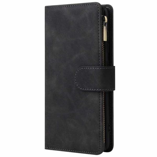 A53 5G, Multifunktionelt Wallet Case, 8 Rum, Sort, Lynlås