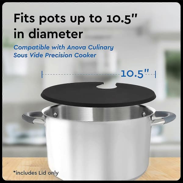 Sous Vide Låg til Præcisionsmadlavning - Passer til Anova Culinary Sous Vide Precision Cooker og op til 10,5\" gryde