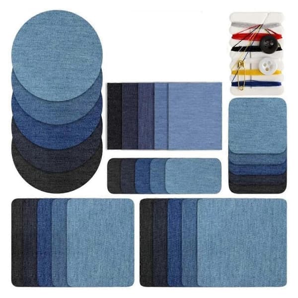 Lapper til indersiden af jeans 30 stk, Strygelapper til indersiden af jeans til tøjreparation, Strygelapper til indersiden af jeans