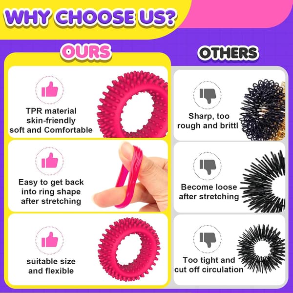 Fidget Toys Sensoriske Ringe til Børn: 18-pak Fidget Ring - Sensorisk Legetøj til Børn med Autisme - Stille Angstlindring i Bulk til Klasseværelsespris