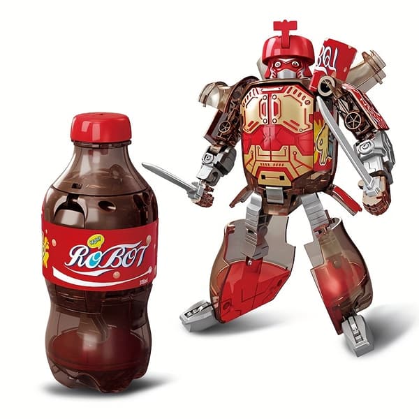 Kreativ Soda Samurai Robotleke, Transformerende Robotfigur, Pedagogisk ABS-leke for Gutter og Jenter, Julegave til Barn Red One-size