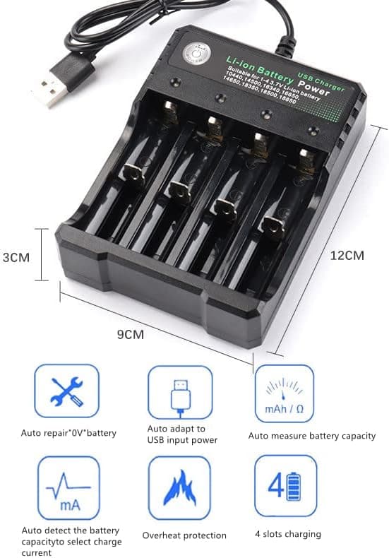 Universal 18650 Batterilader 3.7v Batterilader med LE,ZQKLA