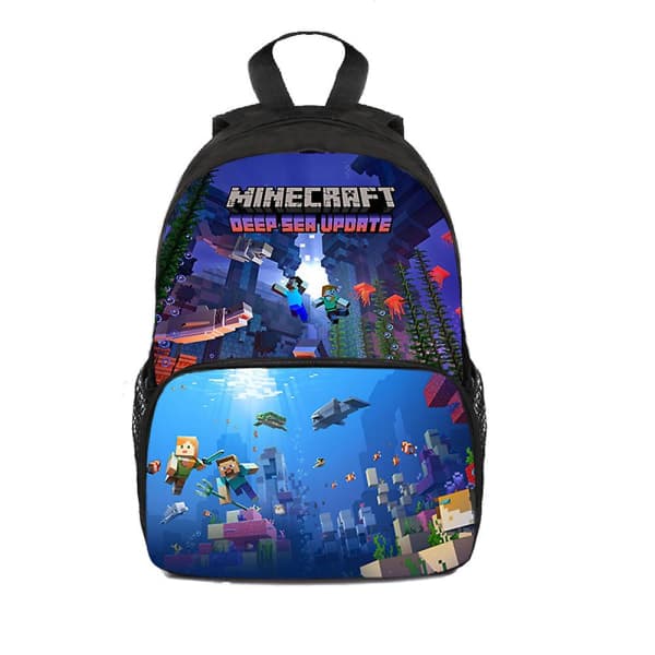 Minecraft Tryckt Barnryggsäck Studenter Skolväska Bokväskor Reseryggsäck För Pojkar Flickor[HK] C
