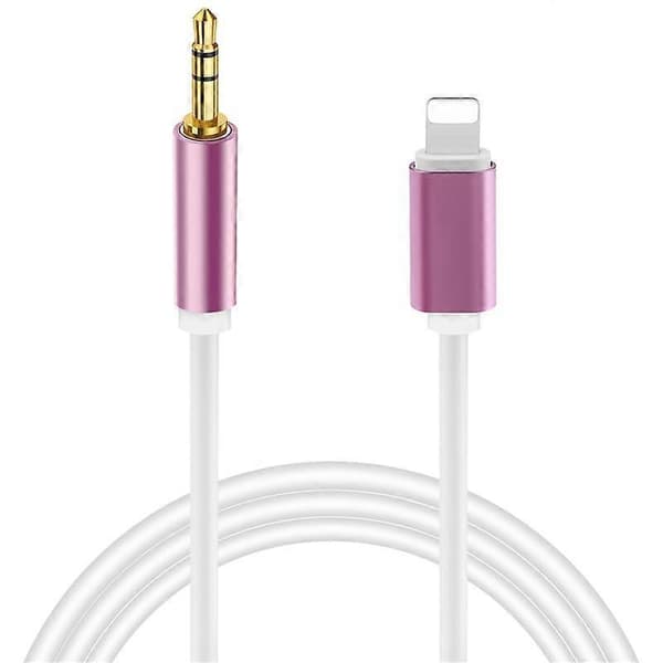 Bil Aux-kabel til 3,5 mm Aux-kabel til iPhone 5 og nyere modeller - Rosaguld