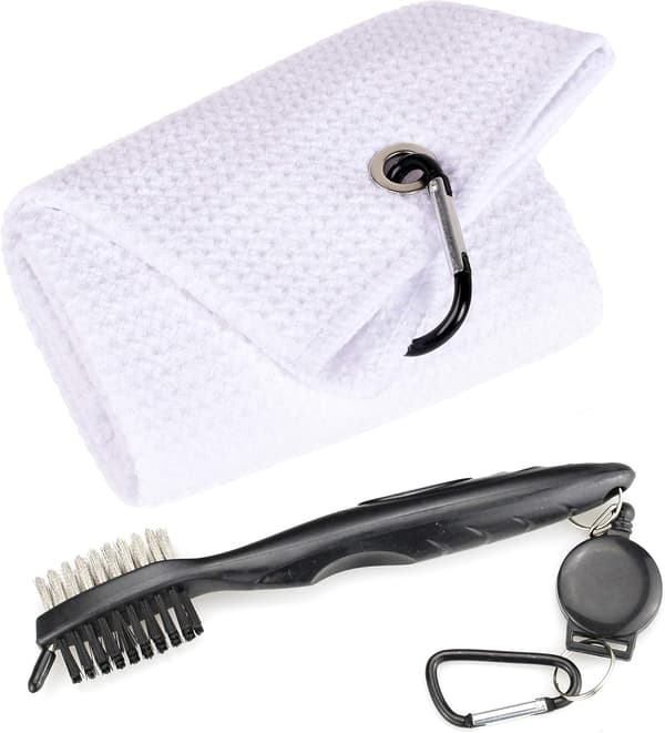 Mikrofiber vaffelmønstret trefoldet golftowel | Børsteværktøjssæt med