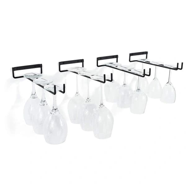 Ophængelig glasholder - Vinreol med 5 skinner til 13-18 glas