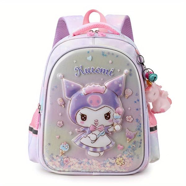 Sanrio Tecknad Söt Kuromi Ryggsäck, Lätt Skolväska för Studenter Flickor[D]