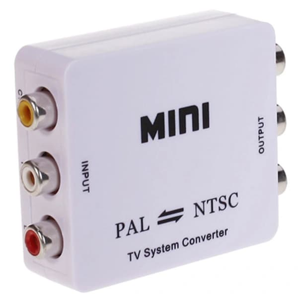 PAL/NTSC/SECAM til PAL/NTSC Toveis TV-systembryterkonverteringsadapter