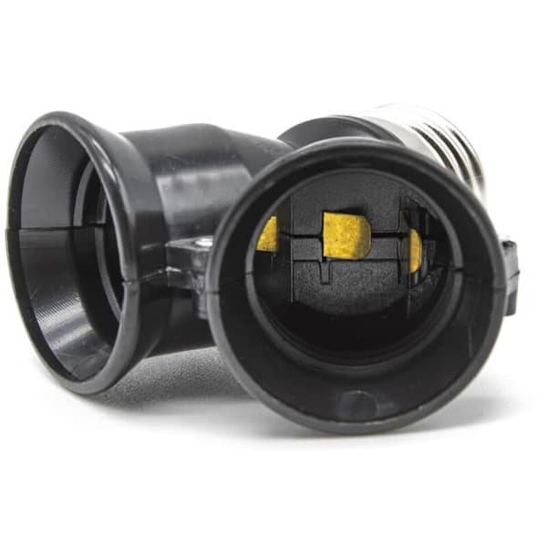 E27 Dobbelt Lampeholder til Lamper LED Pærer Maks. Belastning 15 W pr. Fatning 2 i 1 Sort