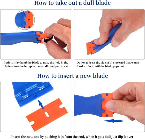 2-pak barberblade med 100 blade, barberblade af plast til fjernelse af lim, St