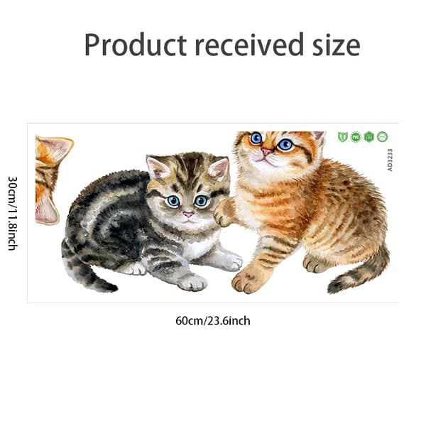 Sæt med wallstickers, to søde katte, vægdekoration