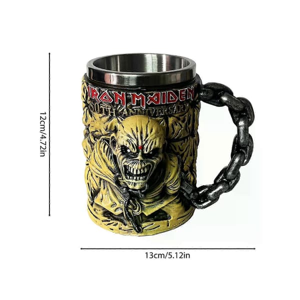Iron Maiden 50-årsjubileum kaffekopp i rustfritt stål, koppdekorasjon - A