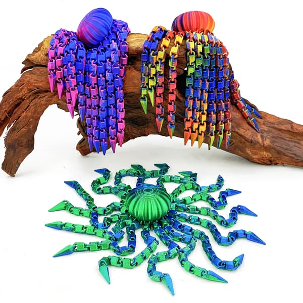 Ny 3D-printad manetsimuleringsdjurfigur med ledade leder, heminredningsprydnad, barnleksak 1
