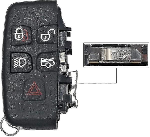 Fjernkontrollnøkkelhus med knapper for Land Rover Range R0ver Sport Lr4 Evoque Side med tekst