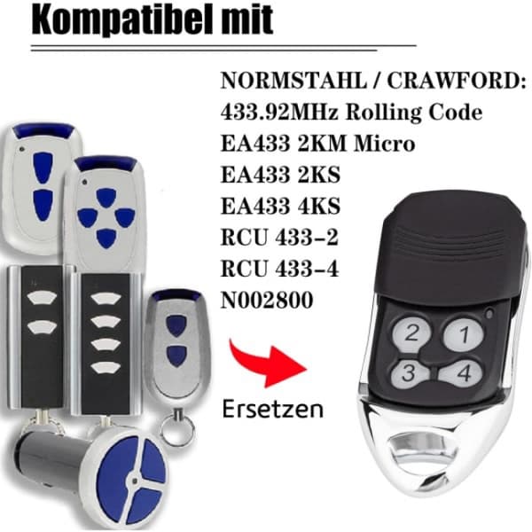 Crawford EA433 2KS/4KS håndholdt sender - 2-pak - 433,92 MHz
