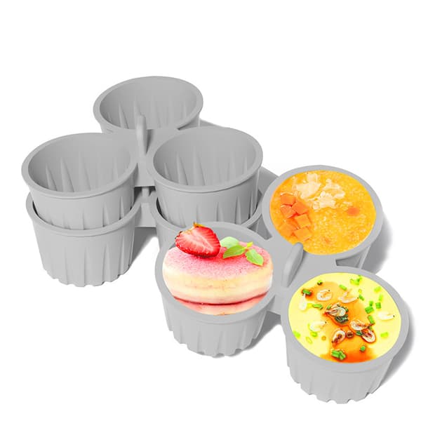 2-pak silikoneforme til airfryer, non-stick bageplader til airfryer, 3-huls muffinforme til bagning og madlavning (grå)