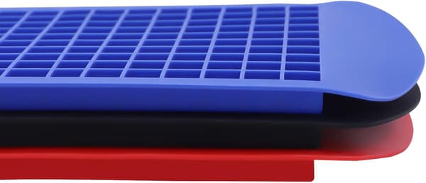 3-pack silikon mini-isbitsformar, 160 krossade stapelbara isbitsformar, enkel frigöring köksfrysningsverktyg för hemmabruk