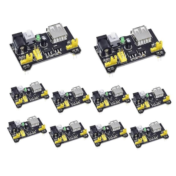 10 STK for MB102 Breadboard strømforsyningsmodul 2-veis 3,3V 5V for MB102 Breadboard-modul