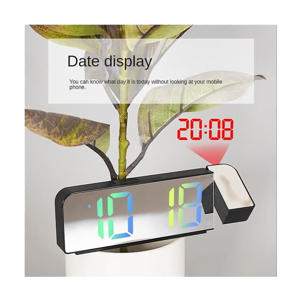 180 roterande projektionsväckarklocka 12/24 timmars LED digital klocka