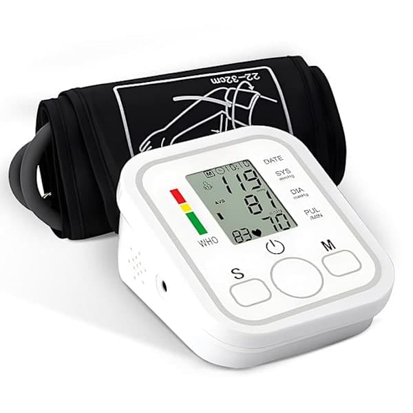 Blodtrycksmätare Överarm Digital, Högt Blodtryck LED-display, Arytmidetektering och Pulsmätning, Stor Manschett 22-36 cm