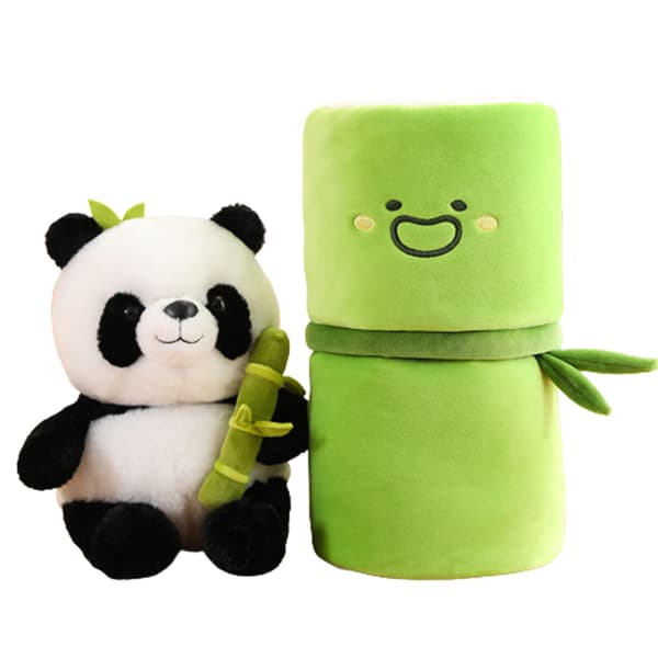 Bambus Panda Plysjleker For Barn Gutter Jenter Bambusrør Panda Bamboo Tube Panda 30CM