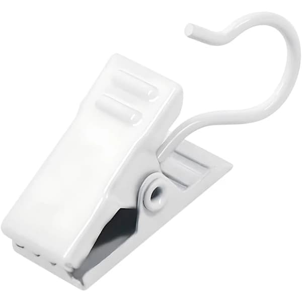 100-paknings gardinklemmer (hvit)
