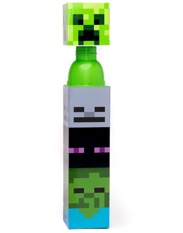 Minecraft Gutter Skru Vannflaske Grønne Firkantede Mobs - Én Størrelse